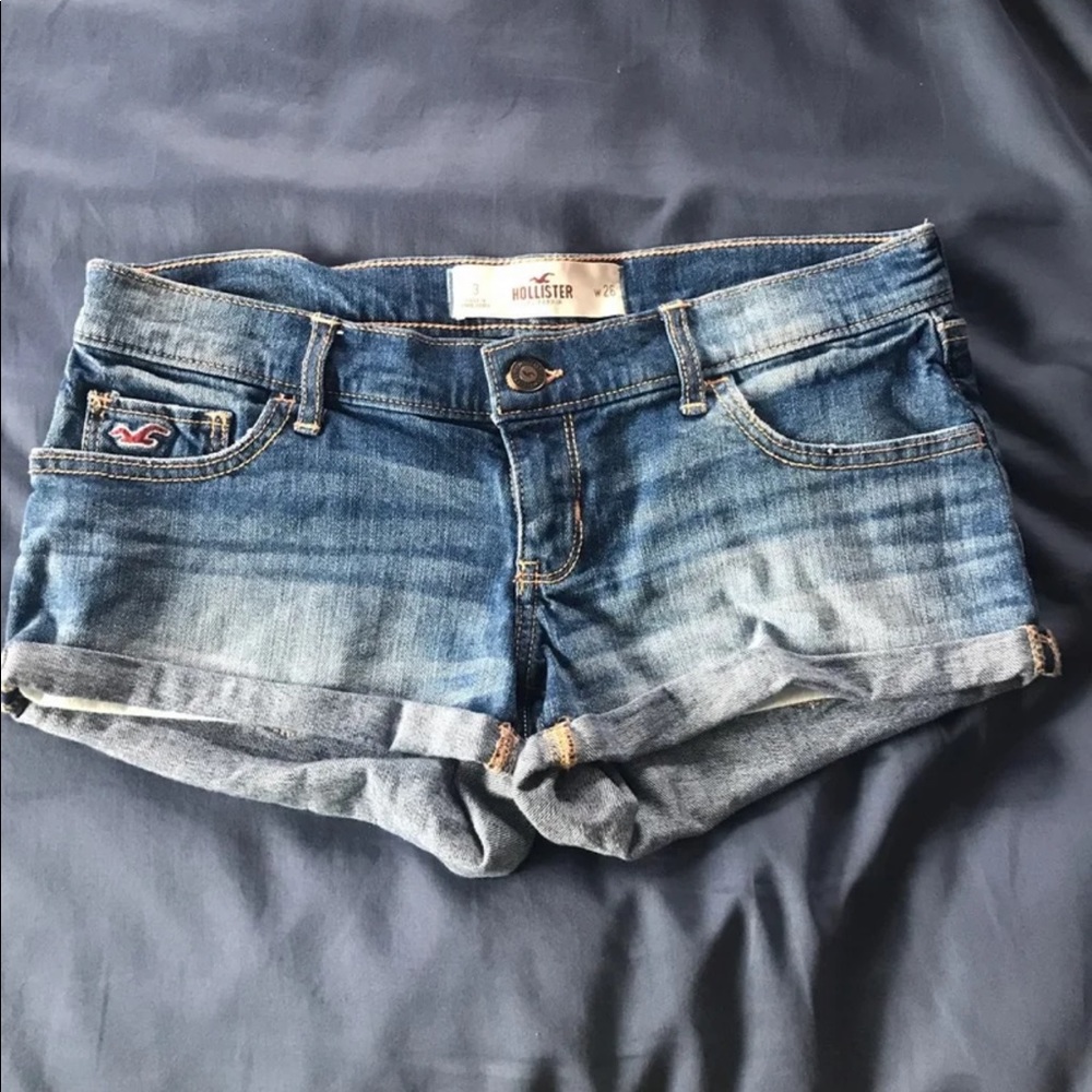 Light was jean shorts